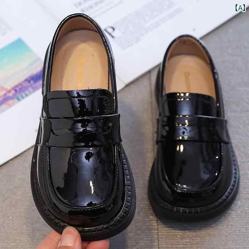 子供 靴 かわいい 女の子 靴 2025 春秋 小さい 革靴 子供用 黒 ローファー ソフト ソール プリンセス シューズ パフォーマンス