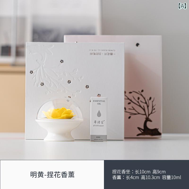 オシャレ かわいい 日用品 無形 文化 遺産の 手 練り セラミックパウダー ローズ フラワー無 火 ディフ..