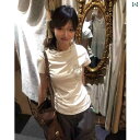 レディース トップス アメリカン レトロ ベージュグレー ストレート ショルダー 半袖 Tシャツ レディース 夏用 韓国 シックシック ショート ホット ガール...