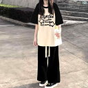 レディース トップス アメリカン ラグラン 半袖 Tシャツ 女の子と 年長児用 2025夏 中学生と 高校生用の ゆったり トップス