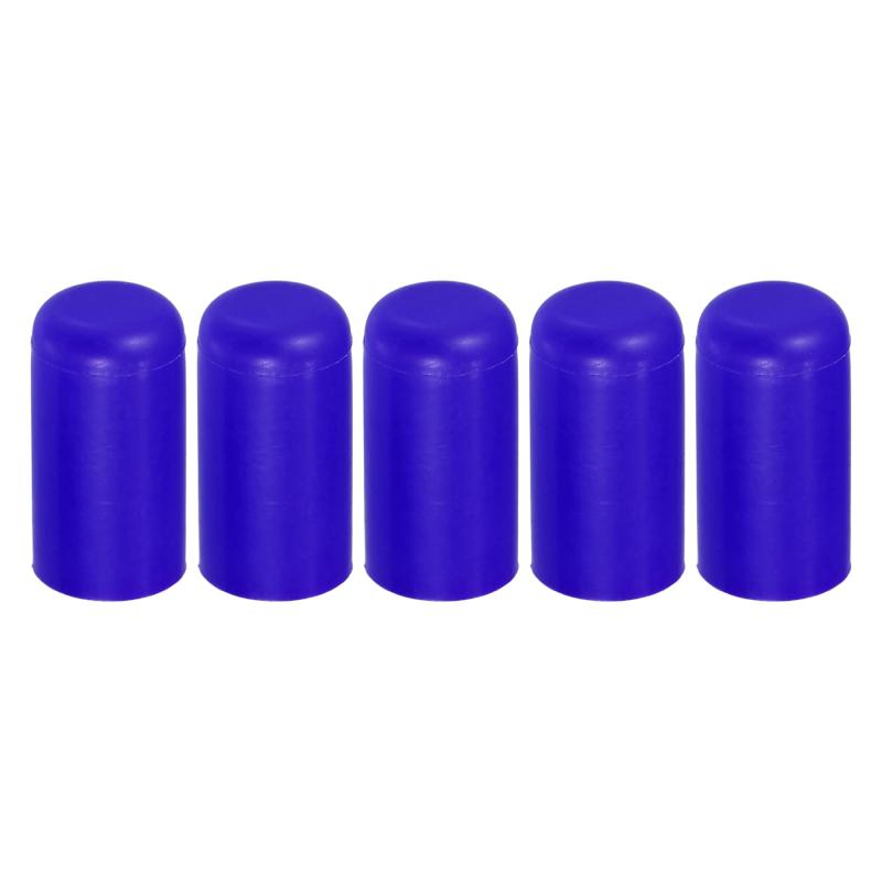 X AUTOHAUX 5個セット 6mm 0.24" シリコンホースキャップ インテークバキュームホースチューブエンドプラグ カーブルー(2)