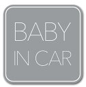ベビーインカー マグネット【 シンプルデザイン 】Baby in car 赤ちゃん乗っています Baby On Board ステッカー サイン シンプル グレー(4)