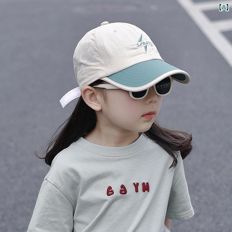 キッズ 幼児 帽子 子供用 帽子 夏 通気性 薄手 速乾 男の子用 サンハット 女の子用 キャップ ベビー 野球帽