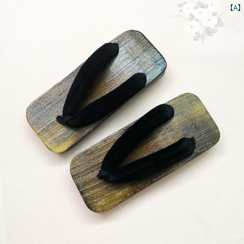 オシャレ サンダル スリッパ レトロ メンズ 黒 漆 ラウンドトゥ 角 下駄 ビーチ サンダル フラット ヒ..