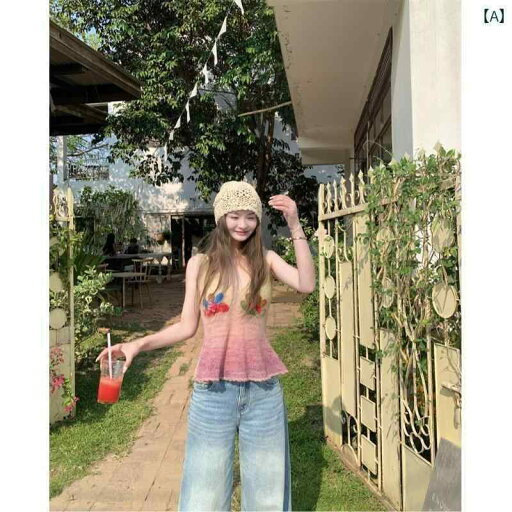 レディース トップス かわいい カラフルな 立体 花 ニットキャミソール ベスト 女性用 春 2025 ショート トップ レディース トップス かわいい カラフルな 立体 花 ニットキャミソール ベスト 女性用 春 2025 ショート トップ