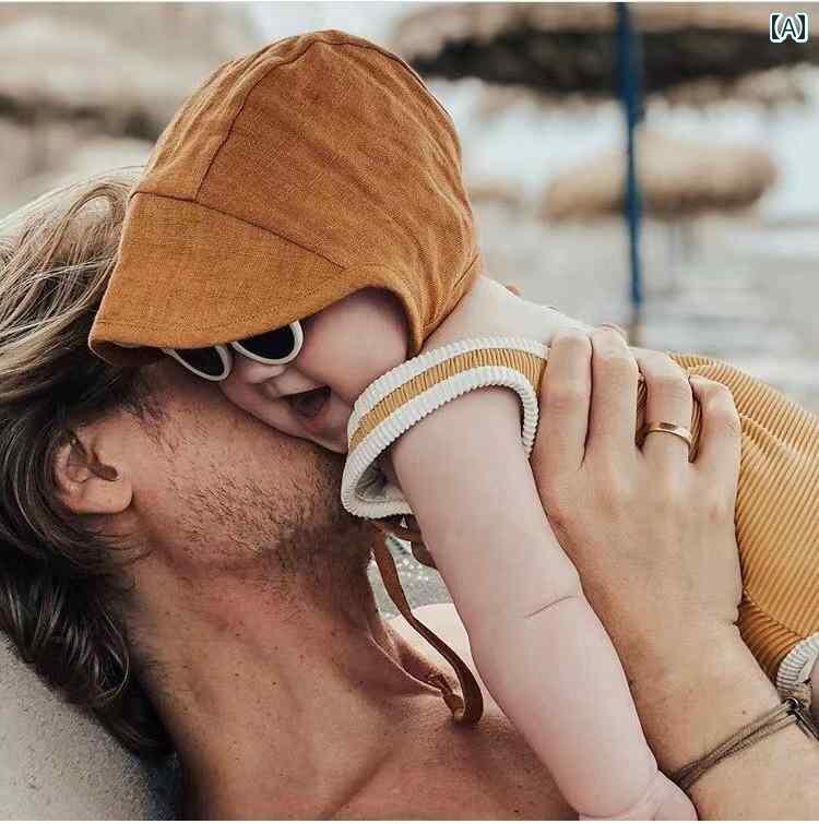 キッズ 幼児 帽子 ベビー サンハット 1 a タイプ 2 綿 夏 スタイル 03歳 幼児 男の子 女の子 耳 保護 ..
