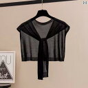 レディース オシャレ スカーフ 夏用 エアコン 付き ルーム ショール 女性用 アウター チュール 冷感 ニット 春秋用 日焼け防止 襟 ネット リティ 結び目...