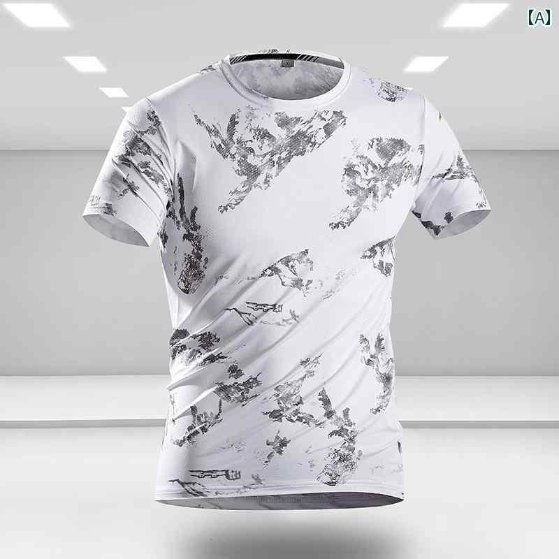 カモフラ 迷彩 おしゃれ 迷彩 冷感 半袖 メンズ 夏 ゆったり メッシュ 通気性 速乾 大きいサイズ スポーツ Tシャツ