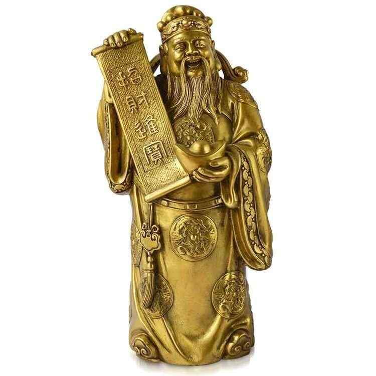 インテリア オブジェ おしゃれ 真鍮 富の 神 仏像 リビング ルーム ホームデコレーション 文 立ち 像 装飾 新築 祝い オープニング ギフト チャイナ風