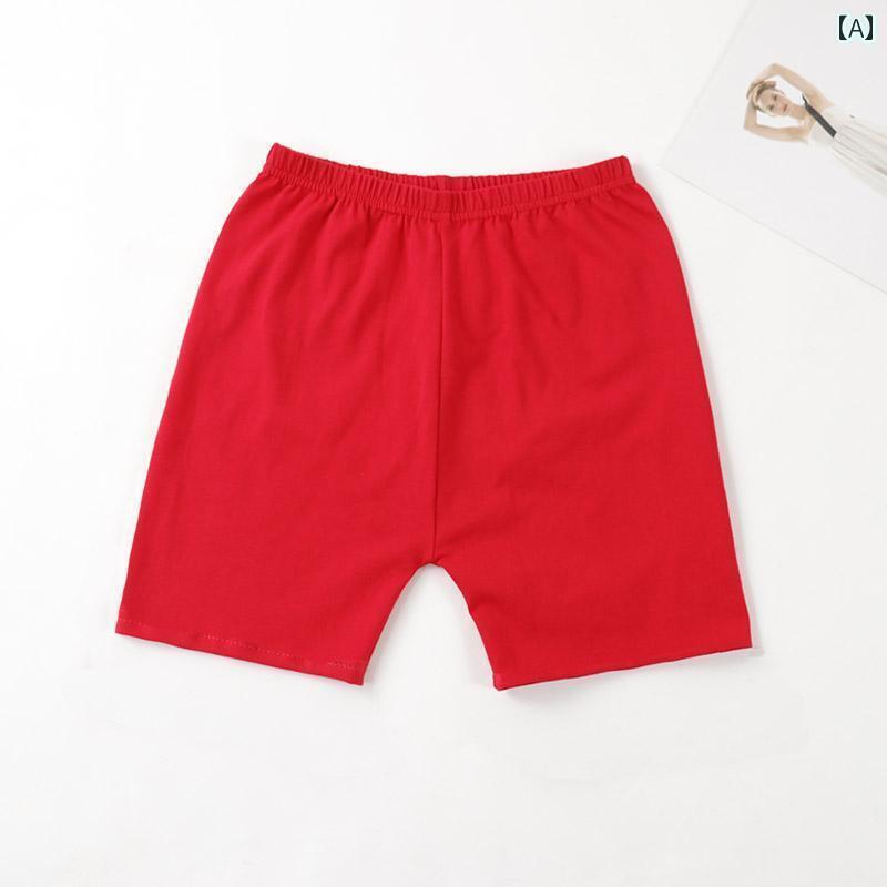 レディース パンツ レディース レディース 薄手 コットン レッド 1333mm 丈 安全 パンツ ショート ブラック レギンス ダンス 露出 防止 干支 5点