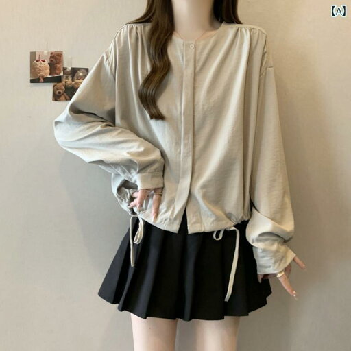 レディース オシャレ かわいい 大きいサイズ 韓国 年齢を 減らす の 長袖 シャツ 女性用 早春の新 mm ゆったり スリム ドローストリング シングルブレスト トップ レディース オシャレ かわいい 大きいサイズ 韓国 年齢を 減らす の 長袖 シャツ 女性用 早春の新 mm ゆったり スリム ドローストリング シングルブレスト トップ
