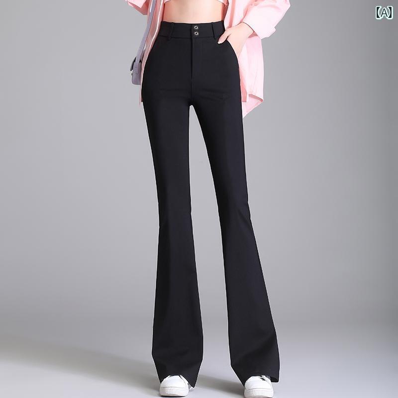 レディース パンツ オシャレ 背の 高さ スーツ フレア レディースパンツ 春秋 太 mm 大きいサイズ スリ..