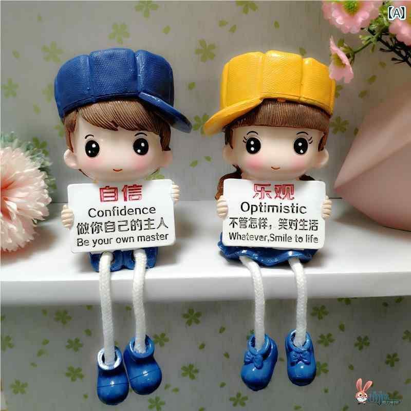 インテリア オブジェ おしゃれ のの ミルクティー ショップの 吊り 足 人形の 壁の 棚の 装飾 小さい ..