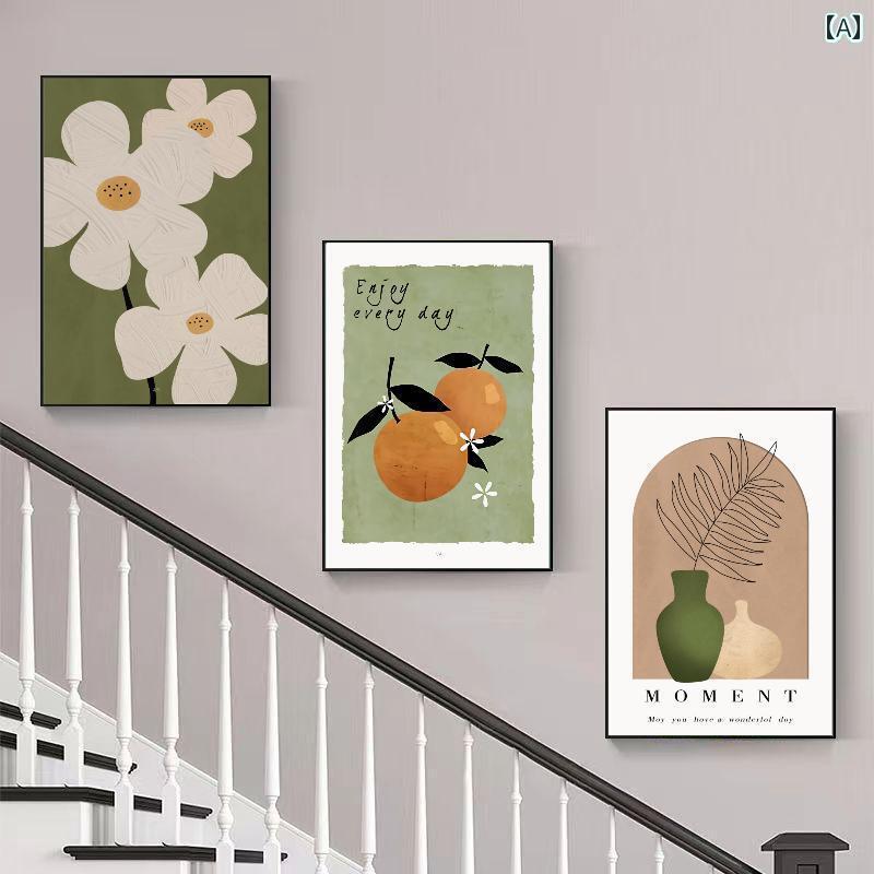 インテリア オブジェ おしゃれ 北欧 リビング ルームの 装飾 画 モダン シンプル 廊下 トリプル 吊り 絵画 玄関 廊下の 背景の 壁画