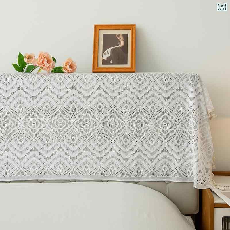 ベッド ヘッド カバー 布 背もたれ タオル フレンチ ライト 高級 レース フル ダストカバー 保護 シン..