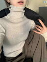 レディース トップス ハイネック 韓国 ハイネックの 柔らかい もちもち ニットの レイヤリング シャツ 女性用 秋冬 コート 内側に パイル カラーの セータ...