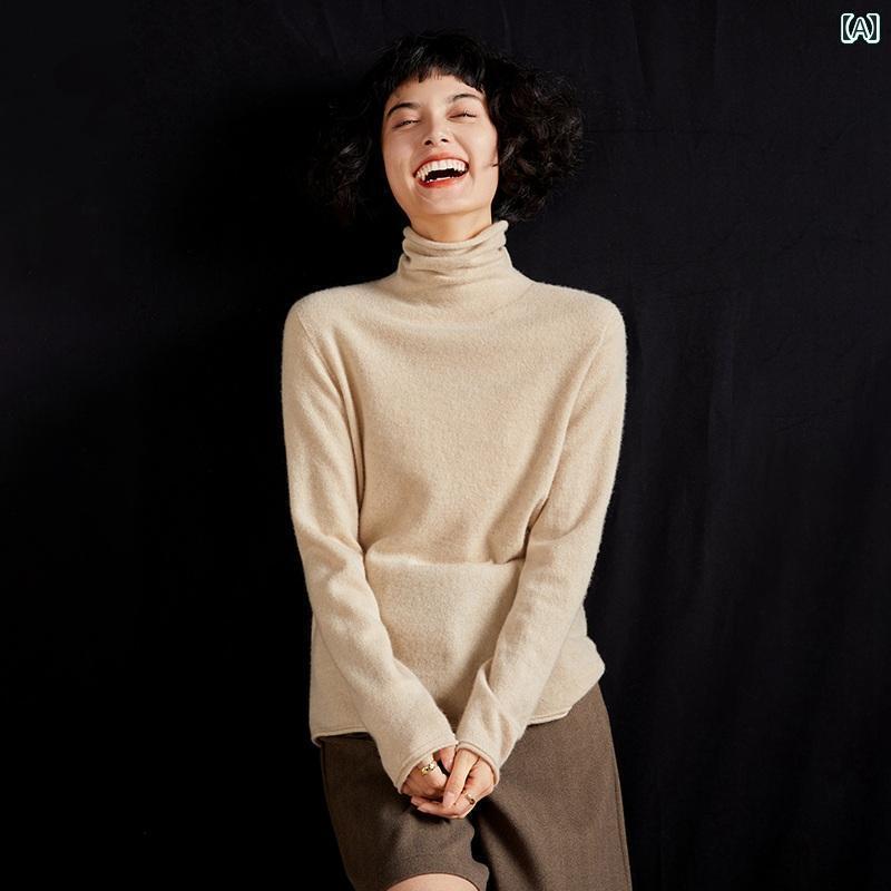 楽天willあさひ楽天市場店レディース トップス ハイネック パイル カラー セーター レディース 100 ％ ゆったり ニット レイヤリング ハイネック シームレス 大きいサイズ