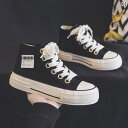 レディース トップス オシャレ 春 春の ハイカット パープル キャンバス シューズ 女性用 2025年 ホット スタイル 厚底 ハイテク カジュアル 布 靴 ...