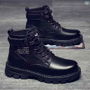 レディース トップス オシャレ 春 ブーツ メンズ 春秋 ハイカット 英国 スタイル ブラック ワークウェア モーター サイクル レザーブーツ カジュアル レザ...
