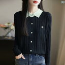 レディース トップス オシャレ 春 フェイク ツーピースの 梳 毛 ウールに 蜂の 刺繍が 入った カーディガン。 レディース。 の トップス ゆったり ニット...