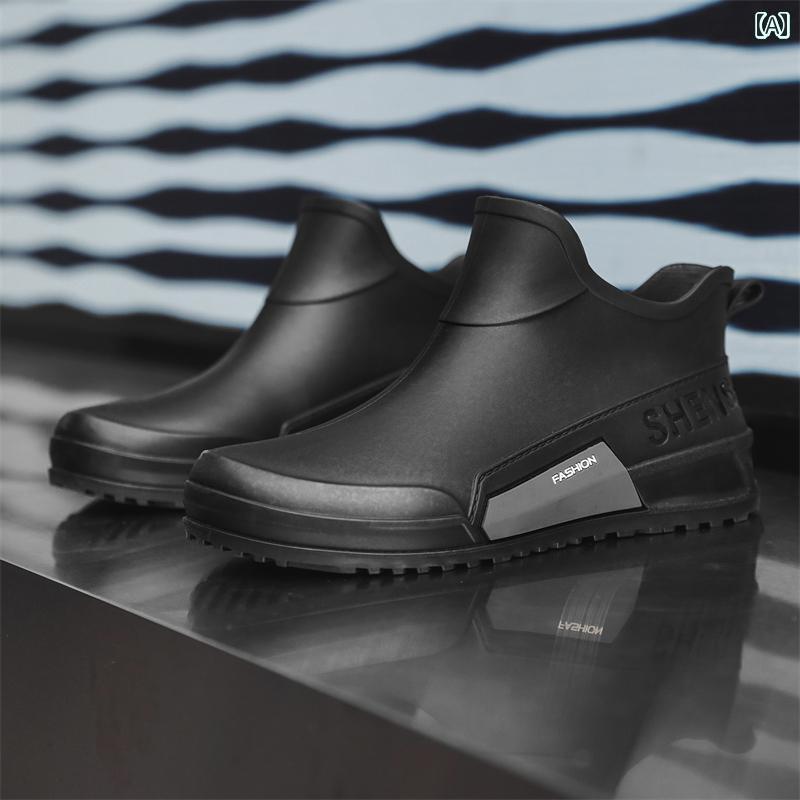 履きやすい 長靴 おしゃれ 韓国 レインブーツ 男女 2025年 キッチン 防水 滑り止め 裏起毛 耐摩耗 アウトドア 釣り ウォーター シューズ メンズ