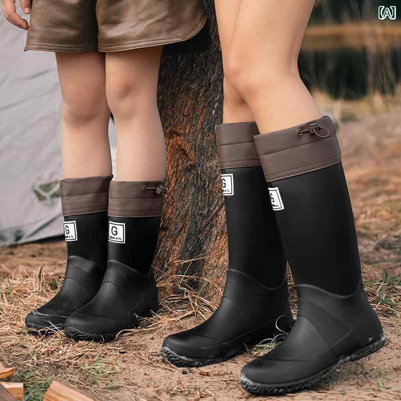 履きやすい 長靴 おしゃれ 子供用 レインブーツ メンズ 大人用 ビッグ キッズ ソフト ボトム レディース ファッション アウトドア 滑り止め ハイキング ウォーター シューズ ゴム 靴 防水