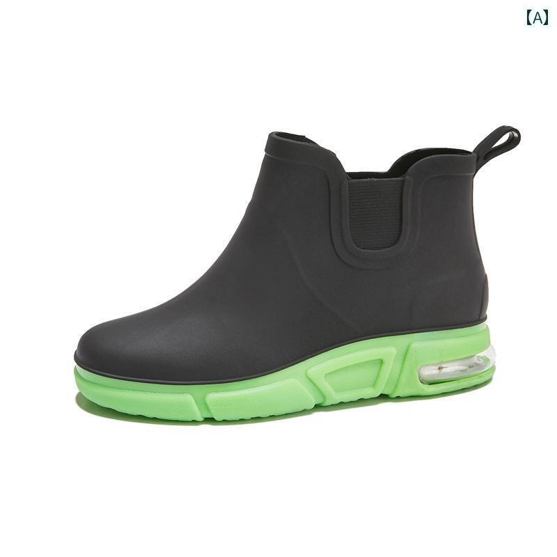 履きやすい 長靴 おしゃれ な 屋外 レインブーツ 男性用 ショート チューブ 滑り止め ソフト ソール 防水 オーバー シューズ 夏の 耐摩耗 ウォーター