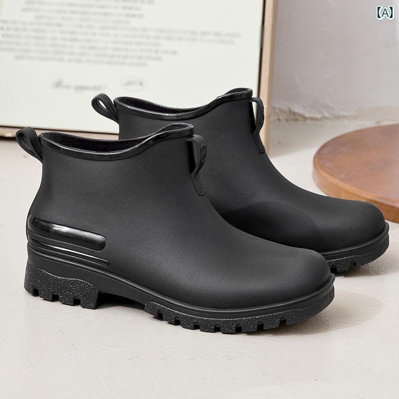 履きやすい 長靴 おしゃれ 女性用 レインブーツ ショート チューブ ファッション アウトドア ウォーター ブーツ 裏起毛 暖かい キッチン 作業用 滑り止め 防水 厚底 ラバーシューズ