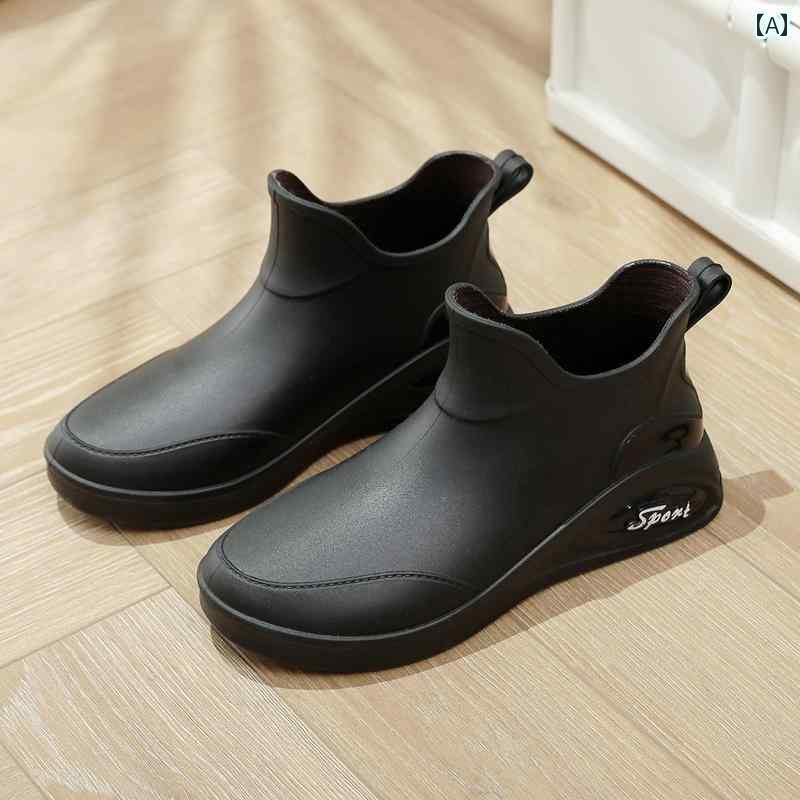 履きやすい 長靴 おしゃれ 女性用 レインブーツ レディース 仕事用の な ショート チューブ 防水 靴 滑り止め ゴム 耐摩耗 裏起毛 コットン