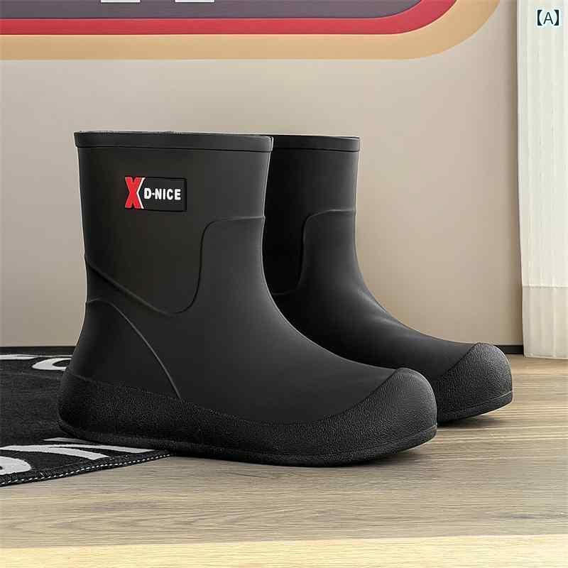 履きやすい 長靴 おしゃれ レインブーツ レディース ファッション アウター ミドル ワーク キッチン 防水 シューズ 大人 厚底 洗車 滑り止め 裏起毛 ラバーシューズ