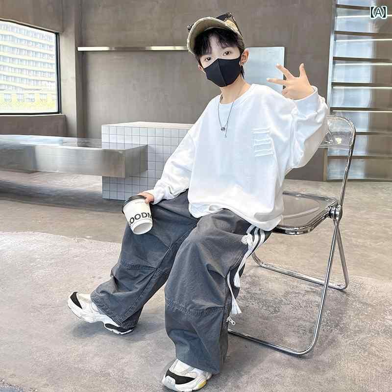 セットアップ キッズ コスプレ 男の子 春の スーツ 2025 中型と 大型の 子供服 ストリート ダンスの 服の 男の子で な スタイル