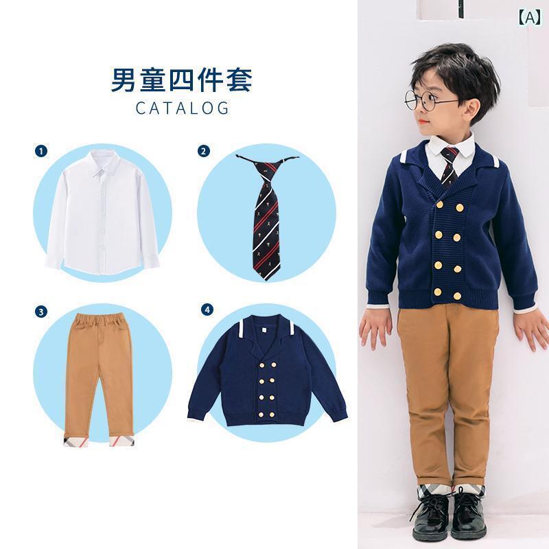 セットアップ キッズ コスプレ 男の子と 女の子 学生の パフォーマンス 服 学校の 制服 クラスの 秋冬 幼稚園の 子供の コーラス