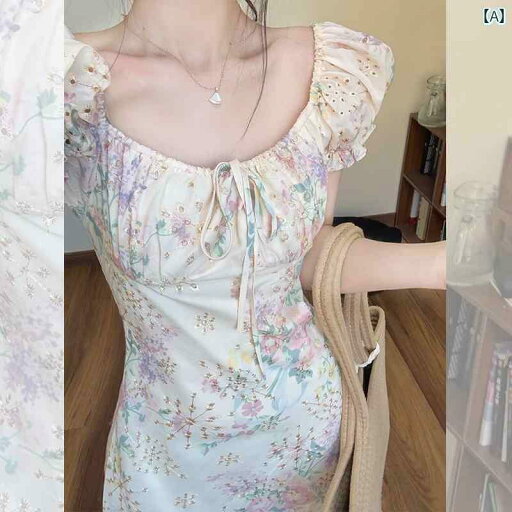 レディース ワンピース かわいい 2025 春 フレンチ ジェントル スタイル 刺繍 花柄 ワンピース レディース パフスリーブ キキョウ スリムフィット ロング レディース ワンピース かわいい 2025 春 フレンチ ジェントル スタイル 刺繍 花柄 ワンピース レディース パフスリーブ キキョウ スリムフィット ロング