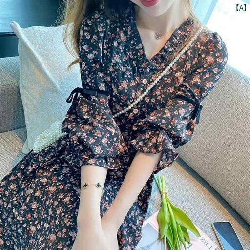 レディース ワンピース かわいい フレンチ フローラル Vネック 早春 ワンピース 女性用 2025年 スリム ユニークな レディース ワンピース かわいい フレンチ フローラル Vネック 早春 ワンピース 女性用 2025年 スリム ユニークな