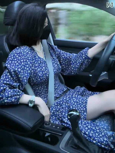 レディース ワンピース かわいい 青い 花柄の ドレス 春の ハイエンド 雰囲気の フレンチ ティーブレイク 美しい ウエストの スリム レディース ワンピース かわいい 青い 花柄の ドレス 春の ハイエンド 雰囲気の フレンチ ティーブレイク 美しい ウエストの スリム
