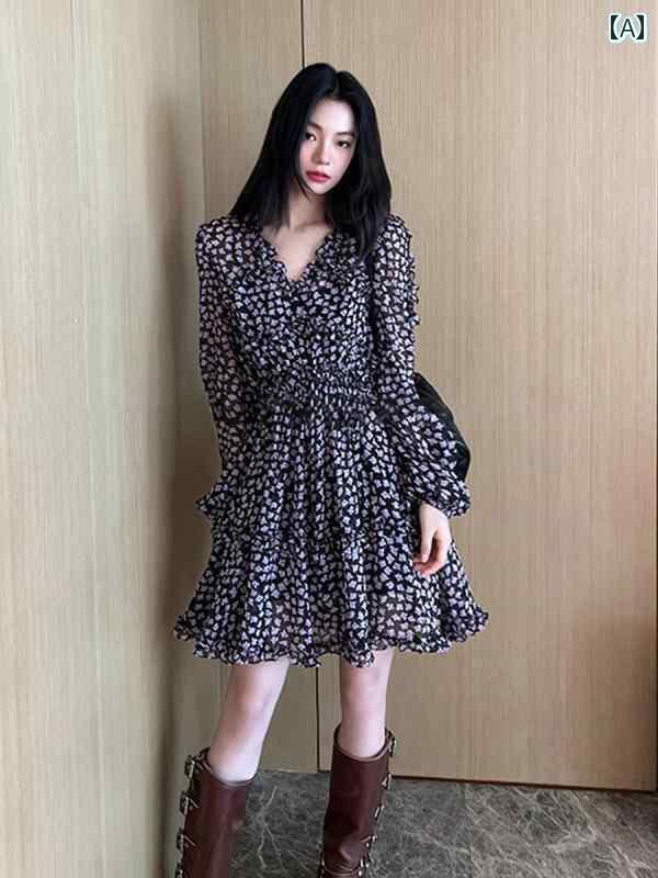 レディース ワンピース かわいい 早春の 海辺の 休暇の スタイル ハイエンド 精巧 ユニーク 美しい 花柄の ドレス