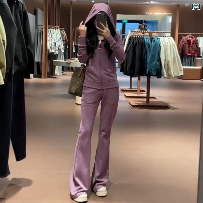 レディース ジャージ 楽ちん 女性用 ファッション カジュアル スポーツ スーツ 2025 春 スリム カーデ..