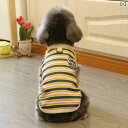 ペット 愛犬 服 犬 服 春夏 牽引 ダブル カラーストライプ テディ ベスト 綿 猫 ペット 薄手