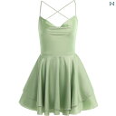 レディース トップス オシャレ 韓国 魅惑的の バックレス ストラップ ドレス サテンの 高級 二 重層 裾 ウエスト スリミング サスペンダー ショート スカート レディース