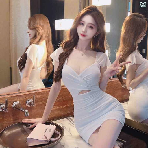 キャミソール ワンピース かわいい ナイトクラブの ホット ガール クロス ローカット Vネック バックレス メッシュ ドレス 女性 夏 スリム ヒップ ショート スカート キャミソール ワンピース かわいい ナイトクラブの ホット ガール クロス ローカット Vネック バックレス メッシュ ドレス 女性 夏 スリム ヒップ ショート スカート