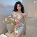 キャミソール ワンピース かわいい ドーパミンの な ホット ガール 花柄 サスペンダー ドレス 女性用 秋 ストラップ バックレス 美しい ヒップ スカート