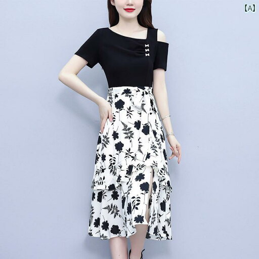 かわいい 春夏 夏の 大きいサイズ 婦人服の 高級 ウエスト スリムと スリミング スカート ドレス フェイク ツーピース かわいい 春夏 夏の 大きいサイズ 婦人服の 高級 ウエスト スリムと スリミング スカート ドレス フェイク ツーピース