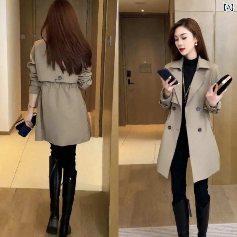 レディース コート 春 オシャレ 春秋 レディース ウインドブレーカー ミディアム ロング ジャケット 西洋 小さい 英国 トップ