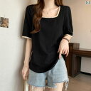 レディース トップス かわいい 春夏 大きいサイズ 太め mm 300ポンド フレンチスクエア ネック レース 半袖 Tシャツ 女性 夏 ゆったり 体型カバー ...