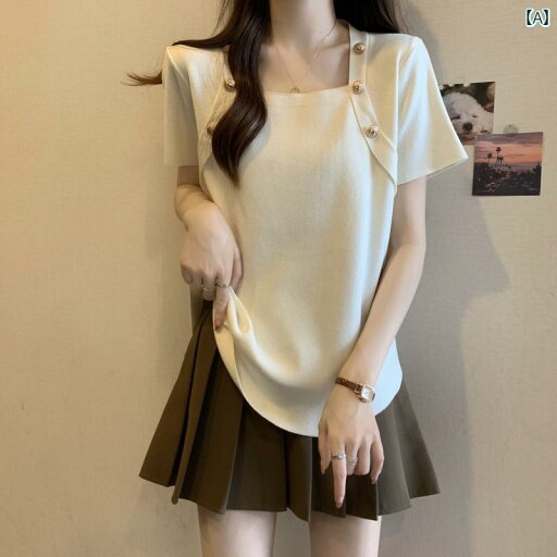 レディース トップス オシャレ 春夏 フレンチ ミドル 丈 スクエアネック 冷感 半袖 Tシャツ 夏用 レディース 大きいサイズ ミリ ゆったり お腹 周りを カバー 不規則な トップス レディース トップス オシャレ 春夏 フレンチ ミドル 丈 スクエアネック 冷感 半袖 Tシャツ 夏用 レディース 大きいサイズ ミリ ゆったり お腹 周りを カバー 不規則な トップス