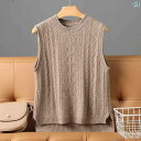 レディース 春服 かわいい ハイエンド 無地の カシミヤニット ベスト ラウンドネック 秋 万能 アウター ゆったり スリム ウエスト コート セーター ベスト...