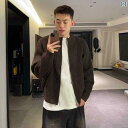 服 シンプル ブラウンの カーディガン セーター メンズ 秋冬 韓国 ウェア スタイル ハイエンド ショート スタンドカラー コート