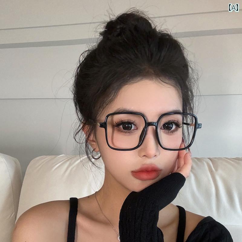 サングラス おしゃれ 眼鏡 女性用 黒 フレーム メガネ 高級 感小 顔 化粧 不要 大きめ スクエア 装飾