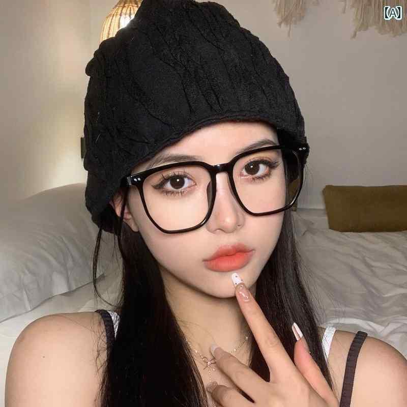 サングラス おしゃれ 眼鏡 ナチュラルメイク 高級 感小 顔 近視 スクエア フレーム フラット ミラー レトロ メガネ フレームの 女性用 ブラック