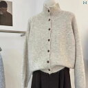 メンズ トップス オシャレ 韓国 柔らかい もちもち した ライト グレーの シングルブレスト スタンドカラー セーター 秋冬用 ハイネックニットカーディガン ...